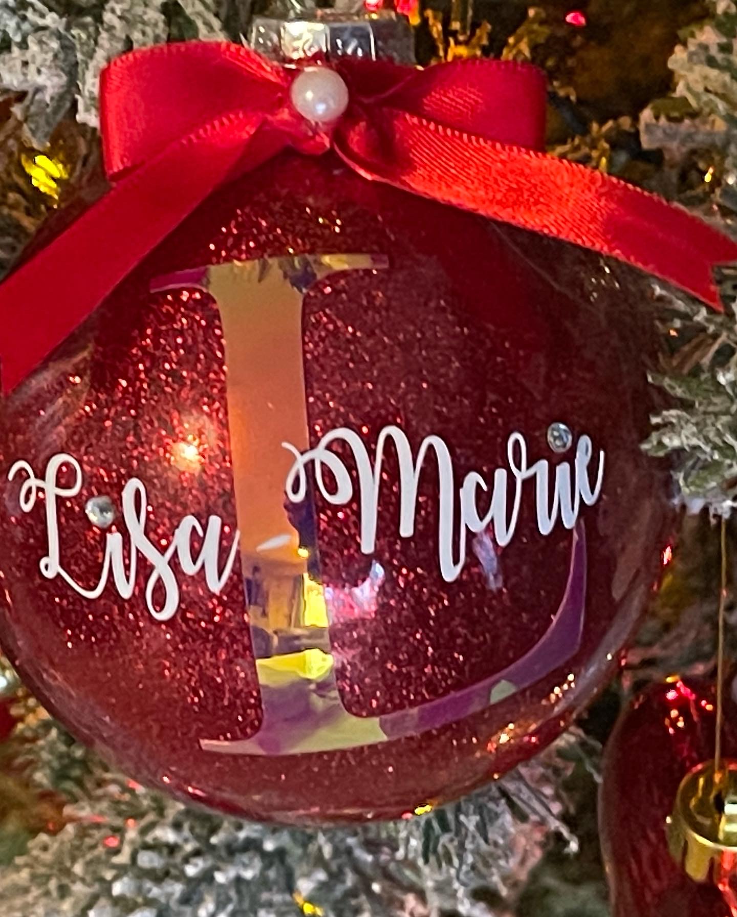Personalised Christmas Glitter Baubles - Image 2