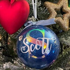 Personalised Christmas Glitter Baubles