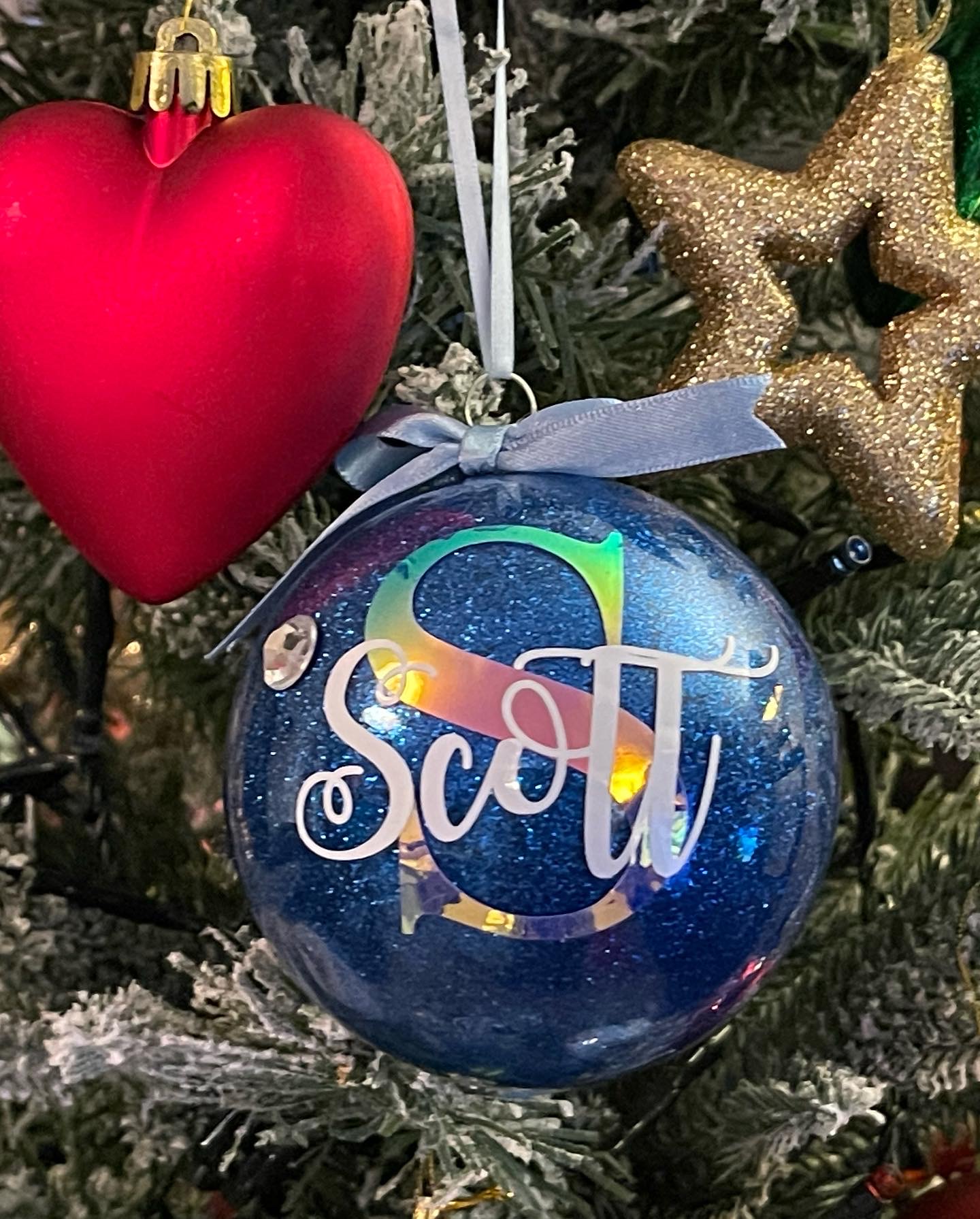 Personalised Christmas Glitter Baubles