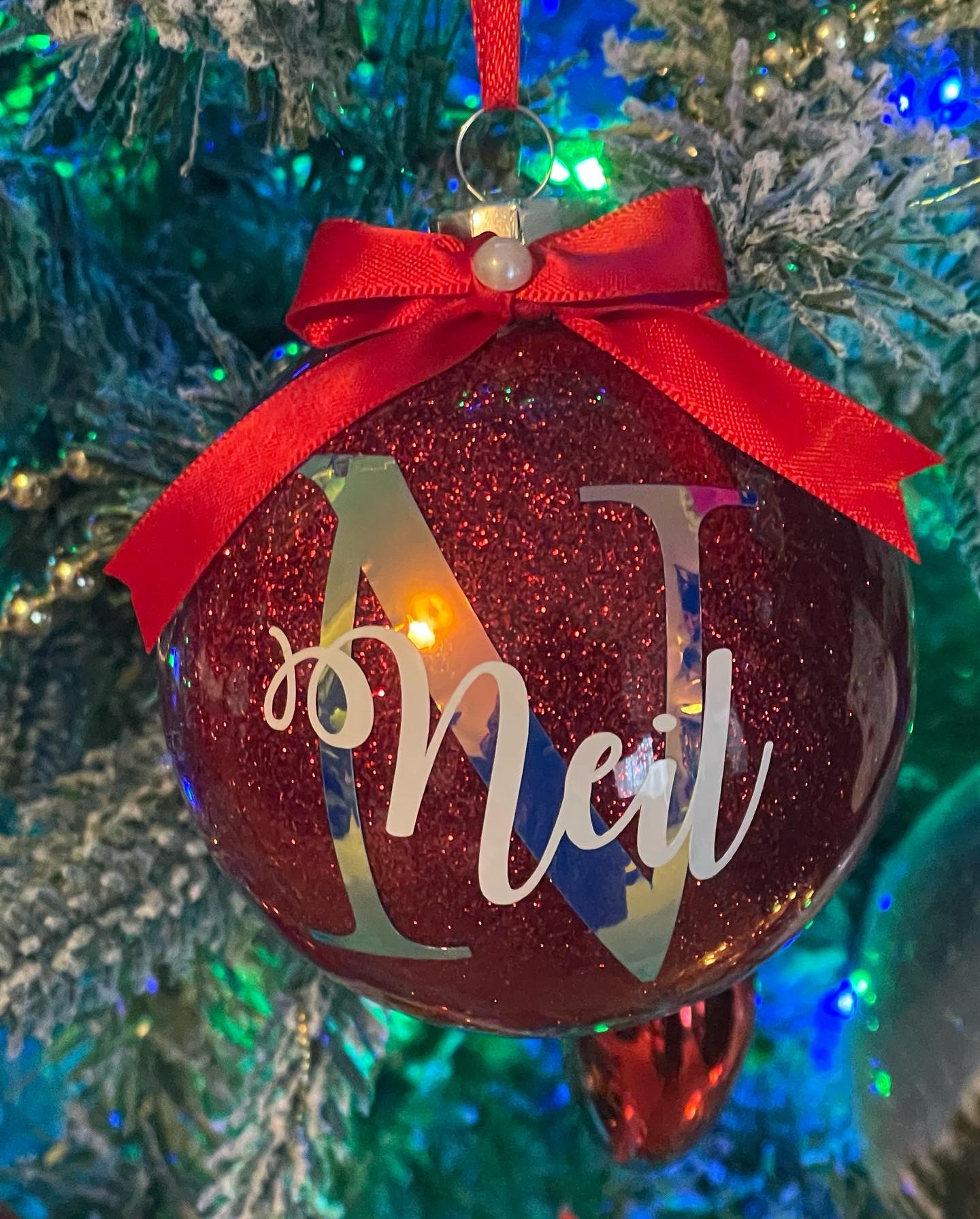 Personalised Christmas Glitter Baubles - Image 4