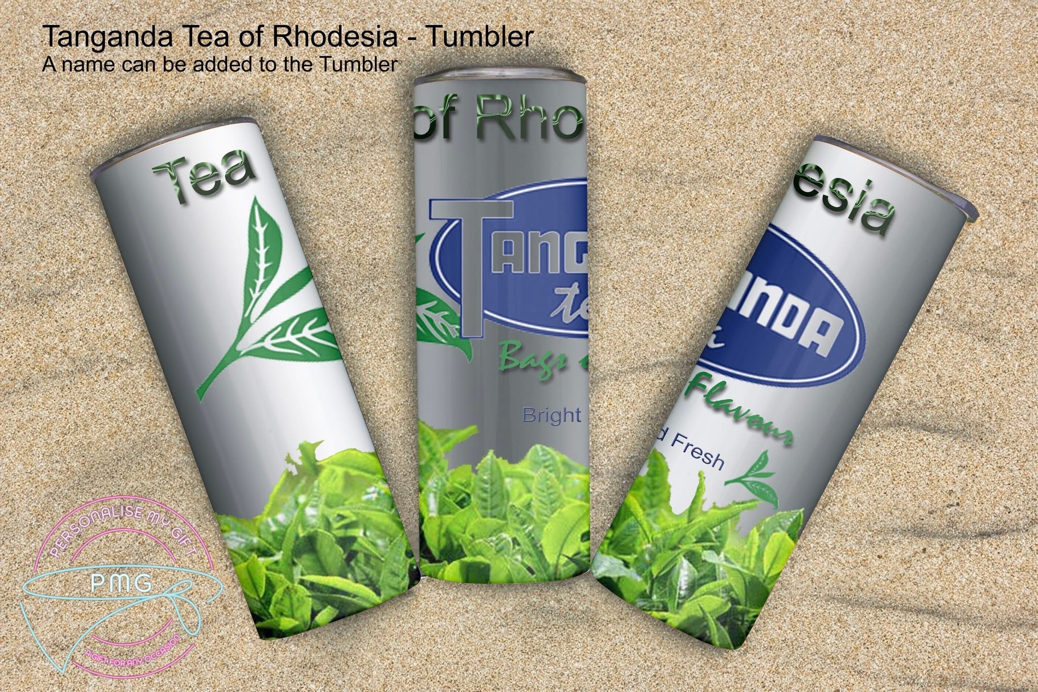 Personalised Slim Tumbler – Standard Tanganda Tea Design