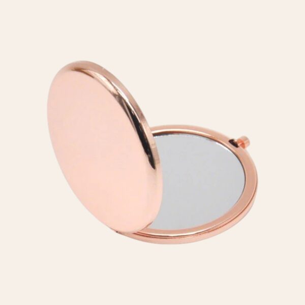 Personalised Laser Engraved Rose Gold Compact Mirror – Custom Keepsake Gift-open-back-open-view