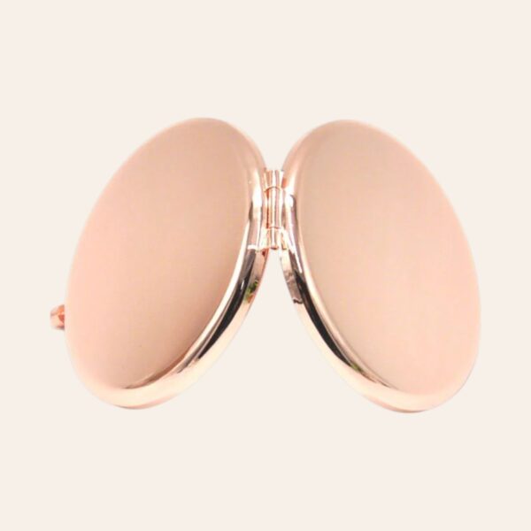 Personalised Laser Engraved Rose Gold Compact Mirror – Custom Keepsake Gift-open-product-open-top-view