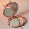 Personalised Laser Engraved Rose Gold Compact Mirror – Custom Keepsake Gift-open-product-view
