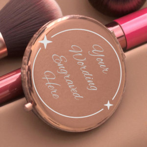 Personalised Laser Engraved Rose Gold Compact Mirror – Custom Keepsake Gift-product-view