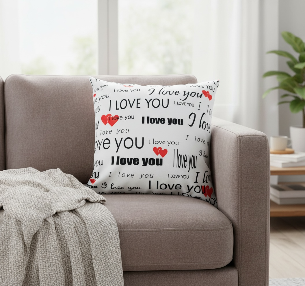 Personalised I Love You Cushion Cover - Image 3