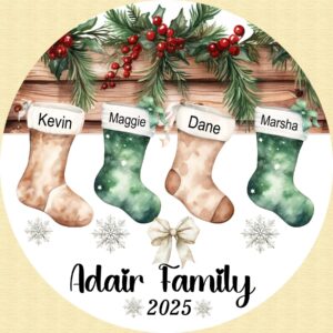 Family Ceramic Christmas Ornament