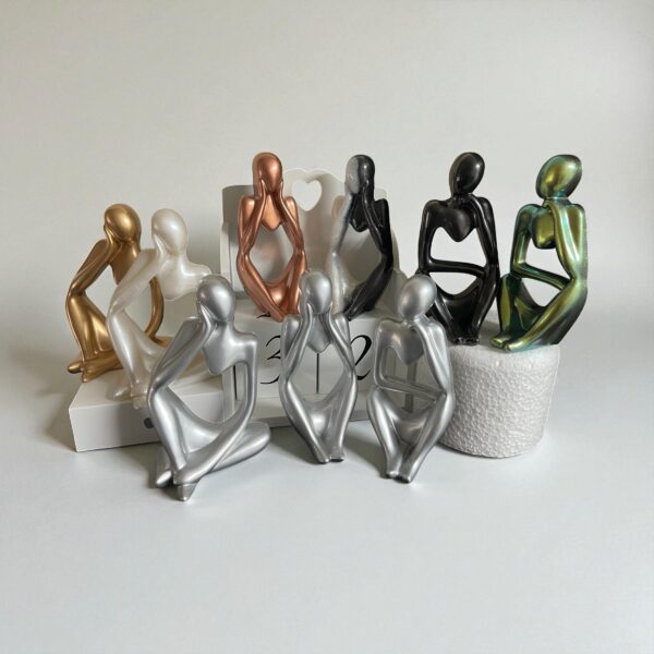 Nordic Thinker Statue – Coloured Resin Ornament