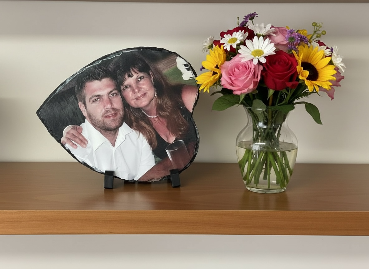 Heart Shaped Slate Photo Frame