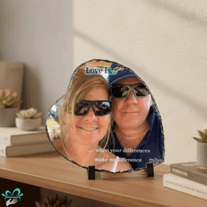 Alternative view of Heart Shaped Slate Photo Frame