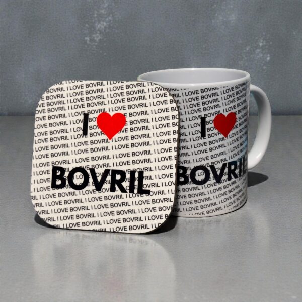 I Love Bovril Mug and Coaster Set