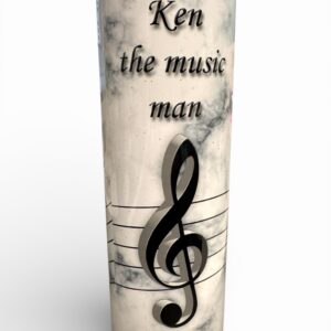 Alternative view of Personalised Slim Tumbler – Standard Piano Keys & Music Design