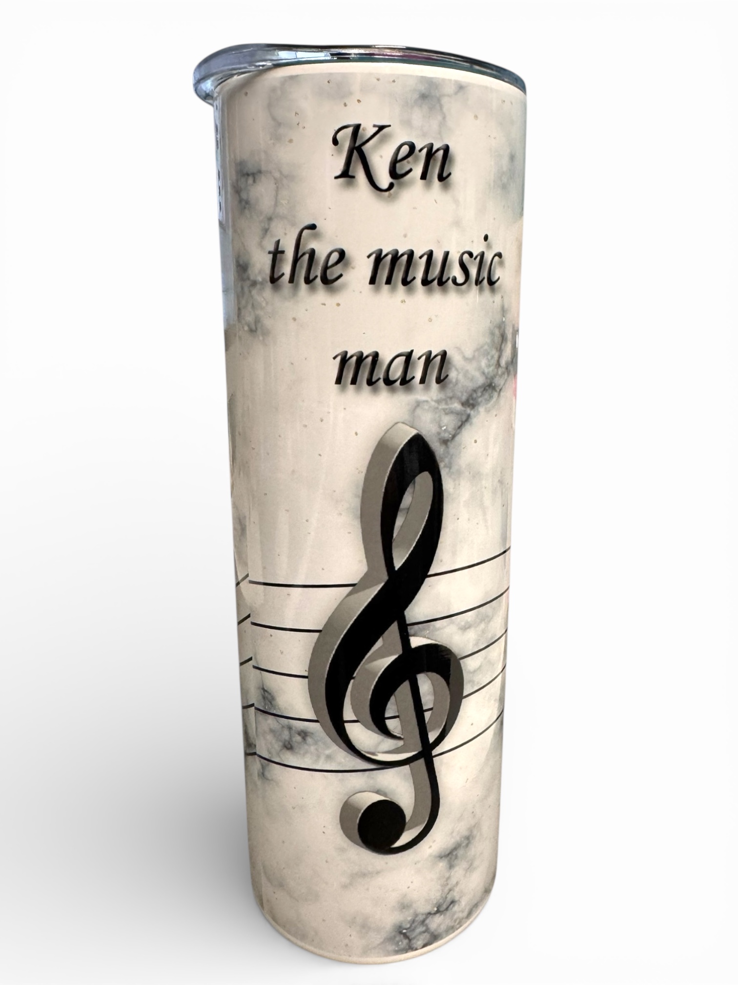 Personalised Slim Tumbler – Standard Piano Keys & Music Design - Image 2