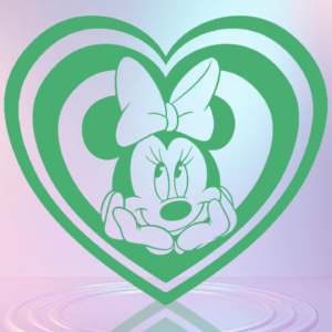 Minnie Mouse Love Heart Vinyl Decal