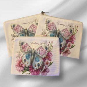 Personalised Canvas Butterfly Cosmetic Bag