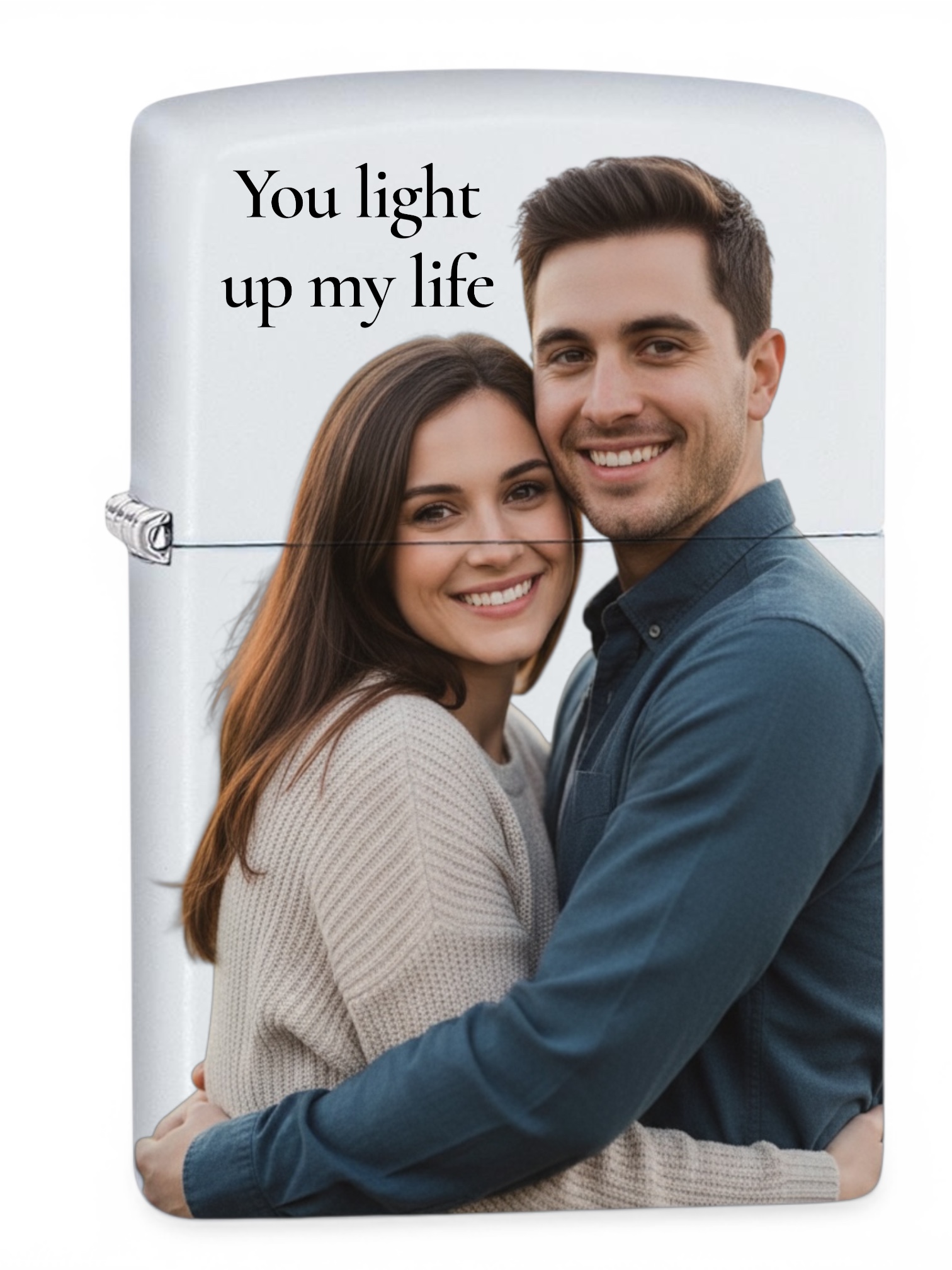 Personalised Heritage "White Gloss" Metal Lighter – Final Stock - Image 2