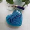 custom-glitter-heart-keyring-personalised-resin -keyring-blue-glitter