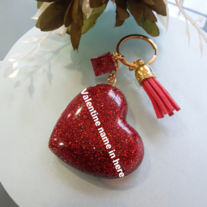 custom-glitter-heart-keyring-personalised-resin -keyring-main-red-glitter