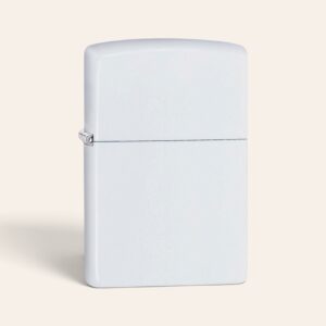 Alternative view of Personalised White Gloss Metal Lighter - Windproof Flip-Top Design