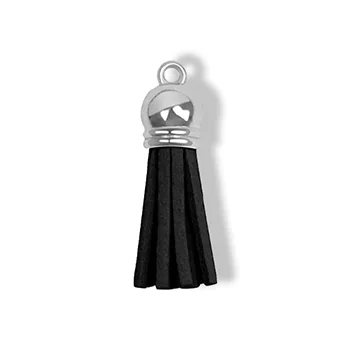 Keychain - Tassel - silver - Black
