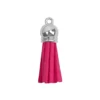 Keychain - Tassel - silver - Fuchsia