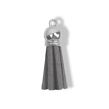 Keychain - Tassel - silver - Grey
