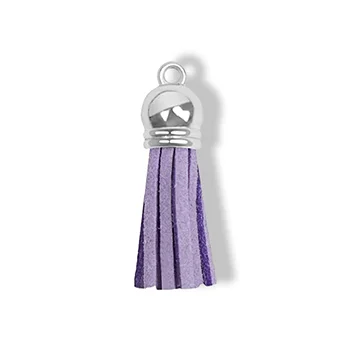 Keychain - Tassel - silver - Purple