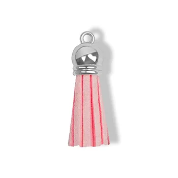 Keychain - Tassel - silver - Pink