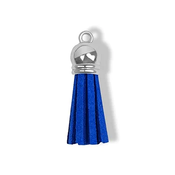 Keychain - Tassel - silver-Royal Blue