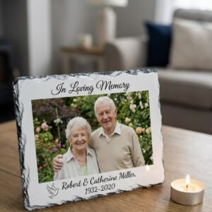 Alternative view of Personalised Memorial Photo Plaque - Slate