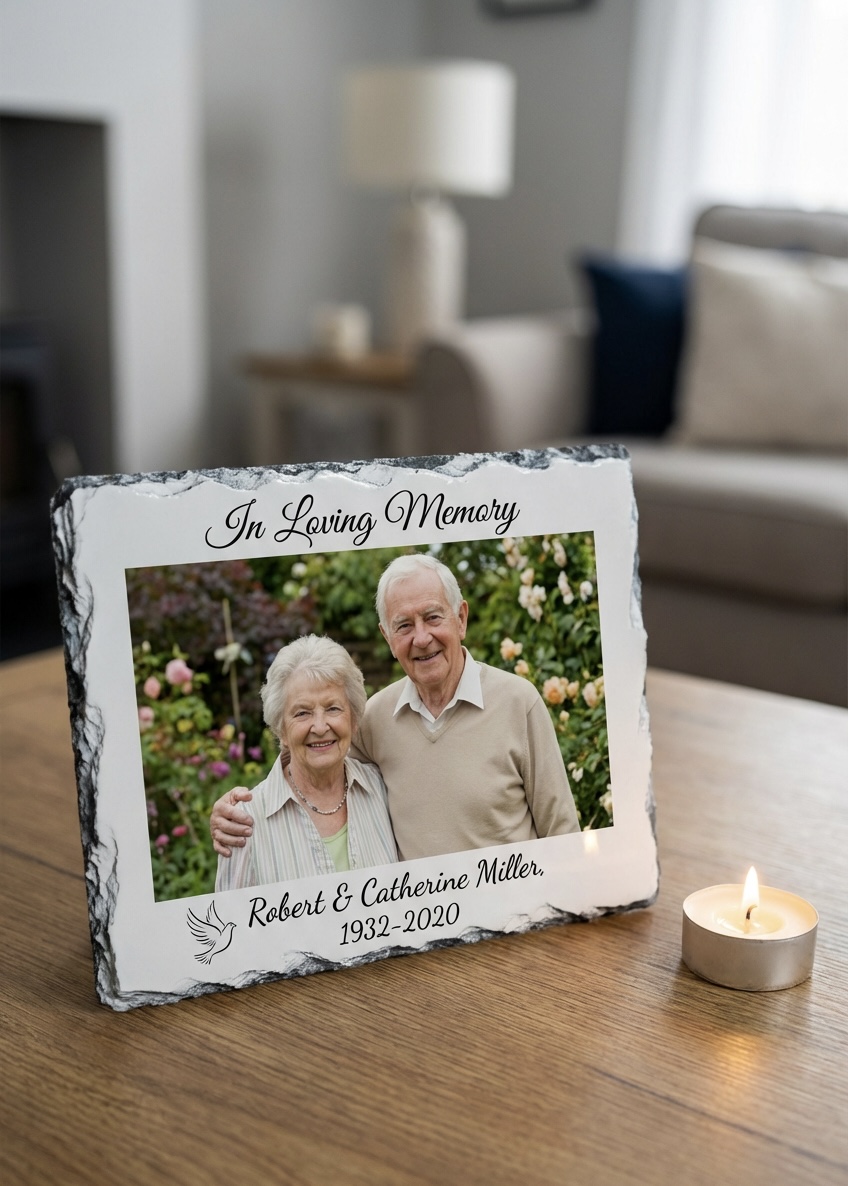 Personalised Memorial Photo Plaque - Slate - Image 2