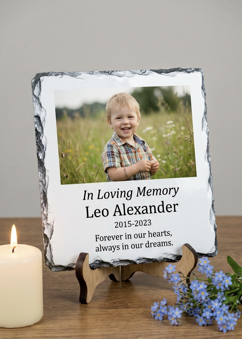 Personalised Memorial Photo Plaque - Slate - Image 4