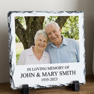 Personalised Memorial Photo Plaque - Slate