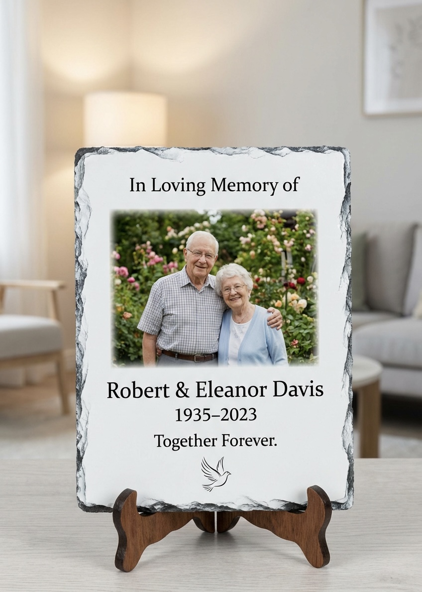 Personalised Memorial Photo Plaque - Slate - Image 6