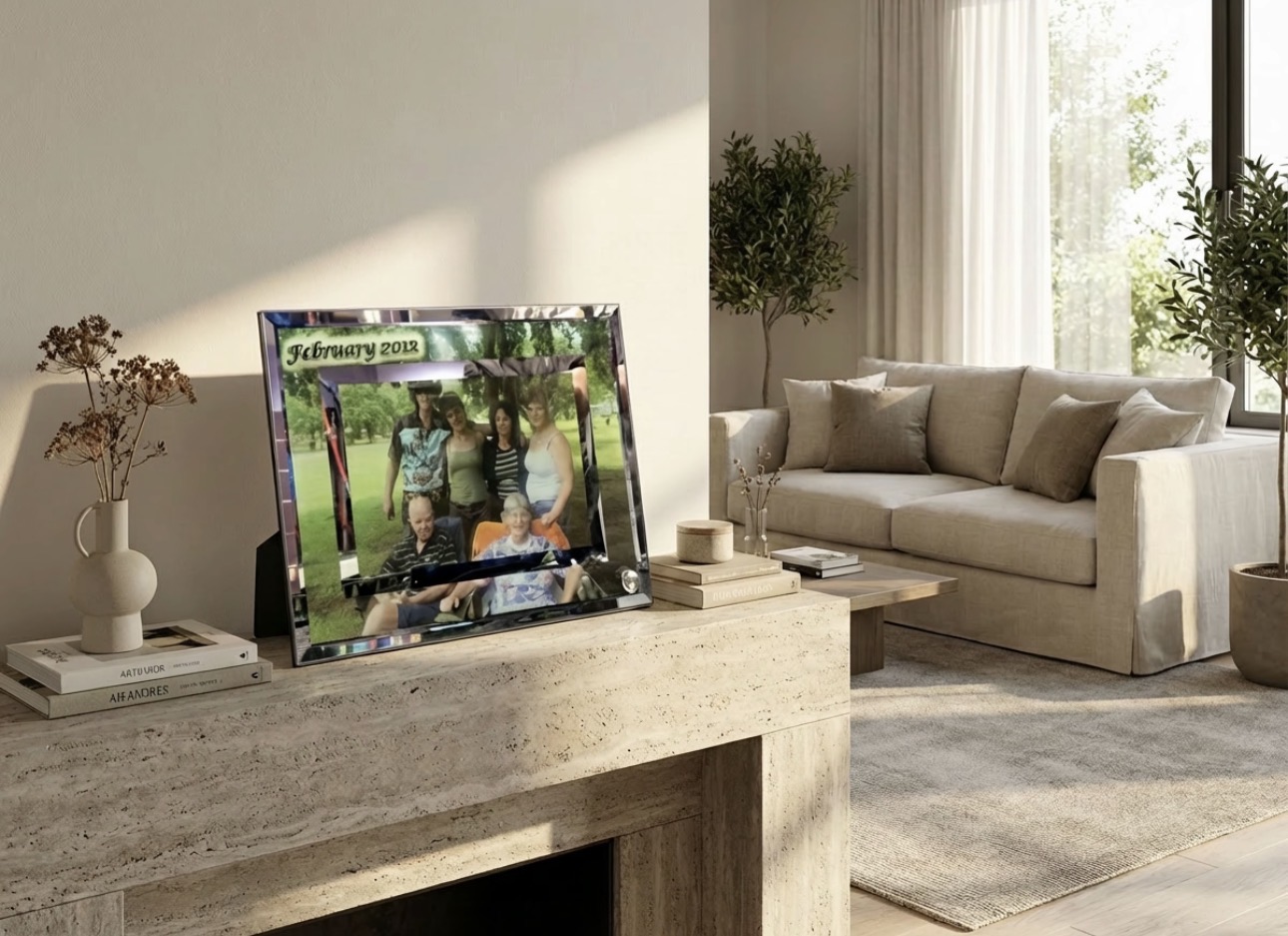 Personalised Glass Photo Frame - Double Mirror Edge - Image 4