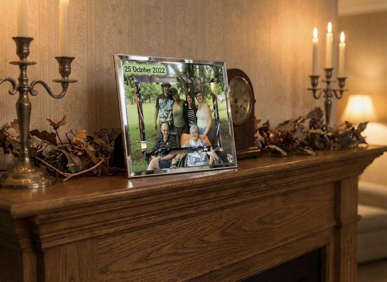 Personalised Glass Photo Frame - Double Mirror Edge - Image 5