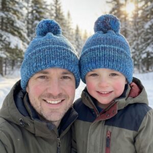 Daddy and Me Midnight Tide Pom Beanie