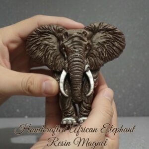 Alternative view of African Elephant Heritage Sculpture Fridge Magnet - Resin