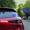 Minnie-mouse-love-heart-vinyl-decal-white-blue-car-view