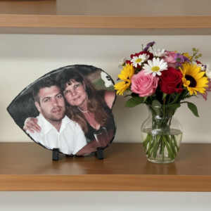 Personalised-Heart-Shaped-Slate-Photo-Frame-mom-and-son