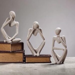Alternative view of Nordic Thinker Statues - Cast