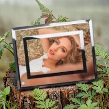 Personalised Glass Photo Frame - Double Mirror Edge - Image 3