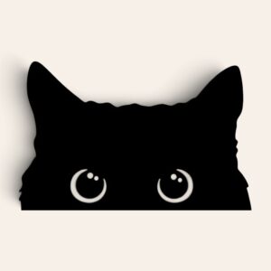 Peeping Cat Vinyl Decal