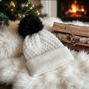 white-honeycomb-beanie-lifestyle-fireplace-warm-cozy