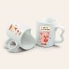 Personalised Heart Handle Mug Funny Pig Chicken Design