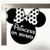 Minnie Mouse Princess On Board Vinyl Decal 18cm