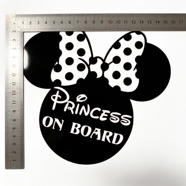 Minnie Mouse Princess On Board Vinyl Decal 18cm