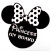 Minnie Mouse Princess On Board Vinyl Decal