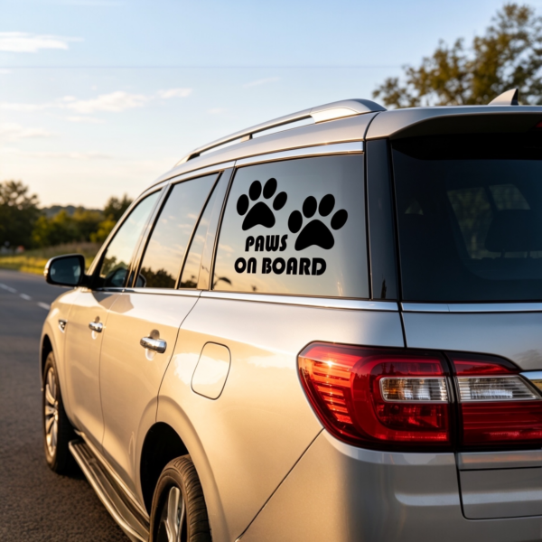 Paws On Board Warning Sticker