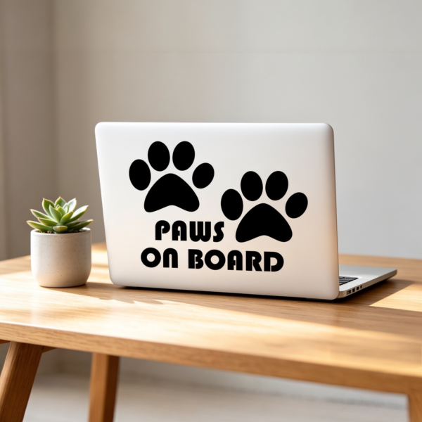 Paws On Board Vinyl Car Decal